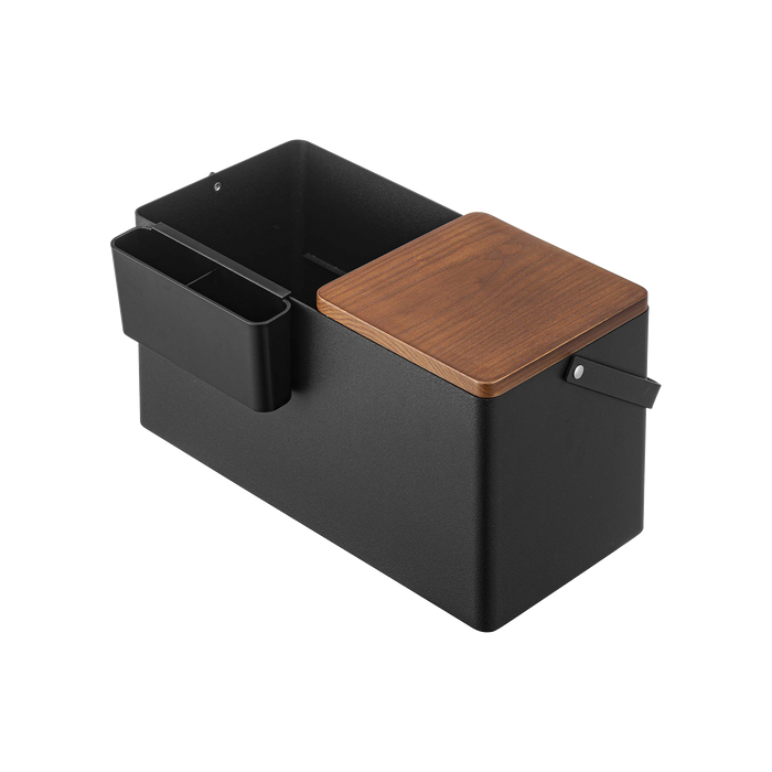 Makeup Organizer with Mirror - Steel + Wood