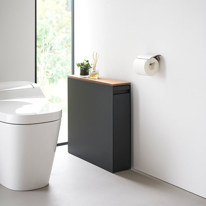 Pull-Out Bathroom Storage Cabinet - Steel + Wood