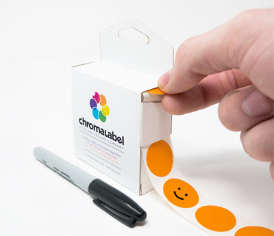 1" Permanent Round, Color-Code Dots: 1,000/Box