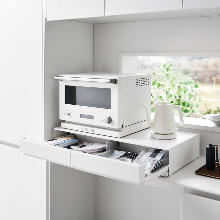 Countertop Drawer with Pull-Out Shelf - Wide - Steel