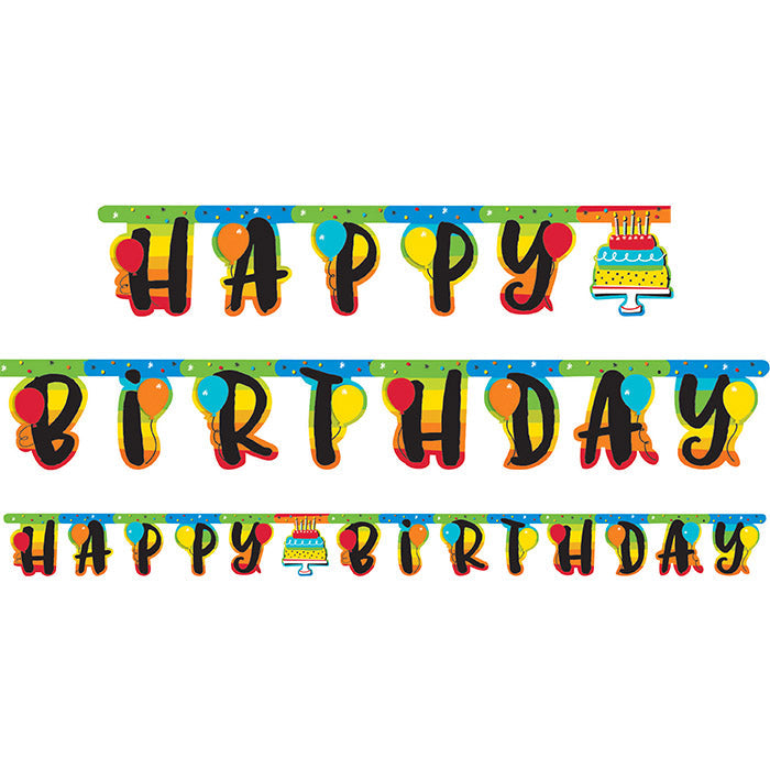 Bulk Rainbow Cake Party Banners (12 per Case)