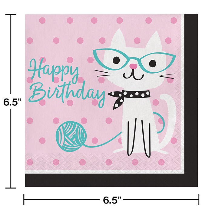 Bulk Purr-fect Cat Party Birthday Luncheon Napkins (192 per Case)