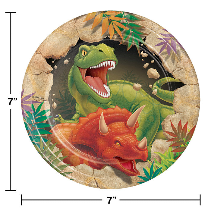 Bulk Dino Blast Paper Dessert Plates (96 per Case)