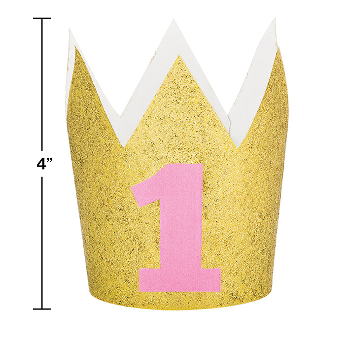 Bulk 1st Birthday Girl Crowns (6 per Case)