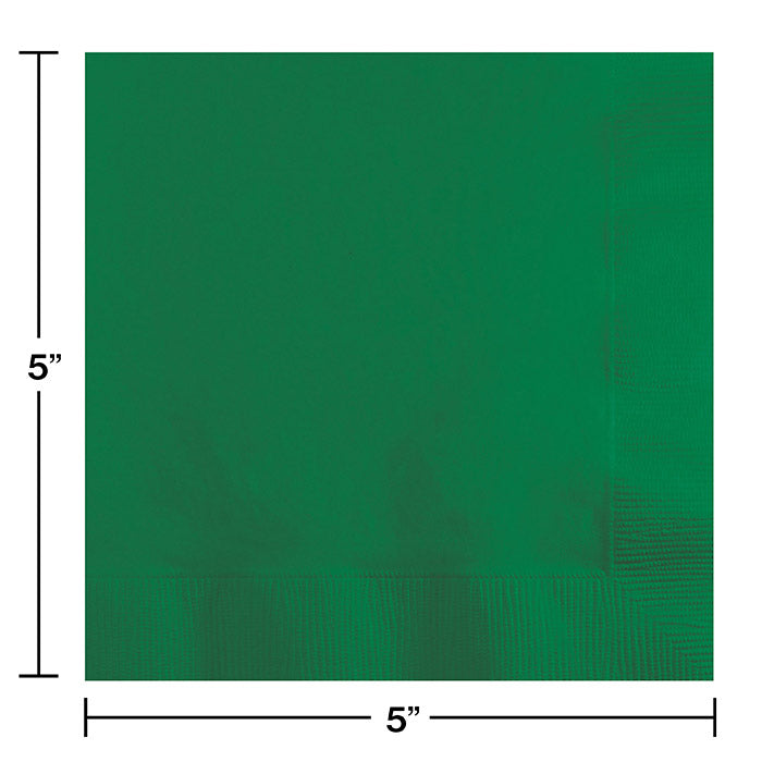 Bulk Emerald Green 2 Ply Beverage Napkins (1200 per Case)