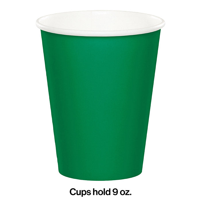 Bulk Emerald Green 9 oz Hot & Cold Paper Cups (240 per Case)