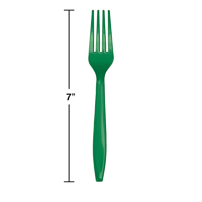 Bulk Emerald Green Plastic Forks (288 per Case)