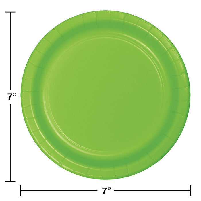 Bulk Fresh Lime Paper 6.75 inch Dessert Plates (240 per Case)