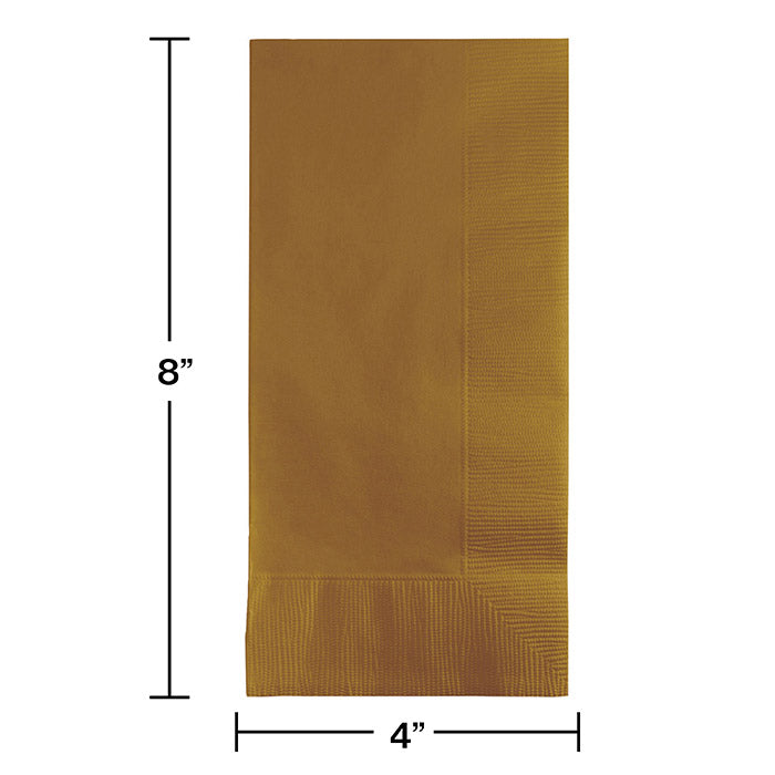 Bulk Glittering Gold 2 Ply Dinner Napkins (600 per Case)