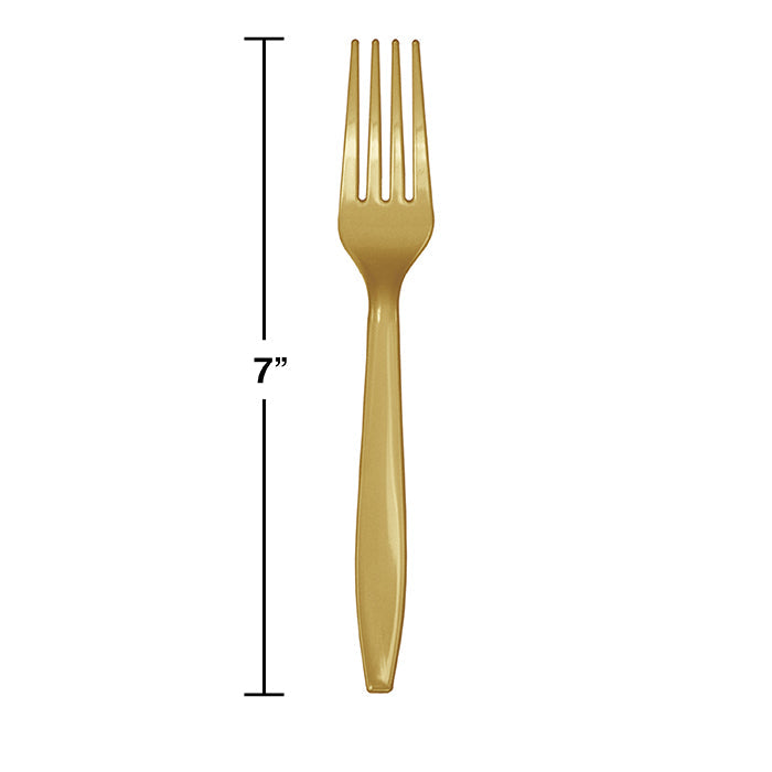 Bulk Glittering Gold Plastic Forks (288 per Case)