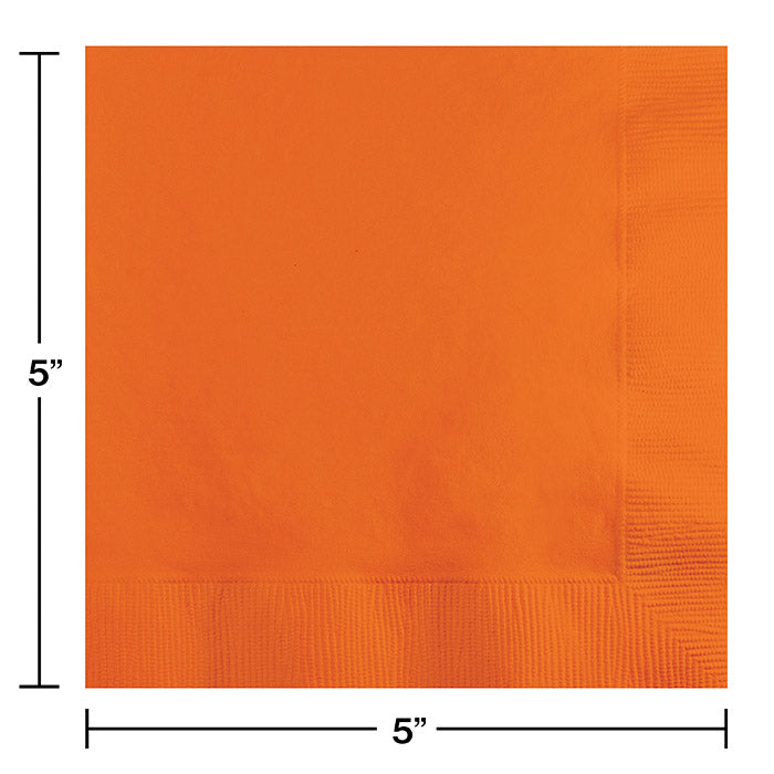 Bulk Sunkissed Orange Value Friendly Beverage Napkins (240 per Case)