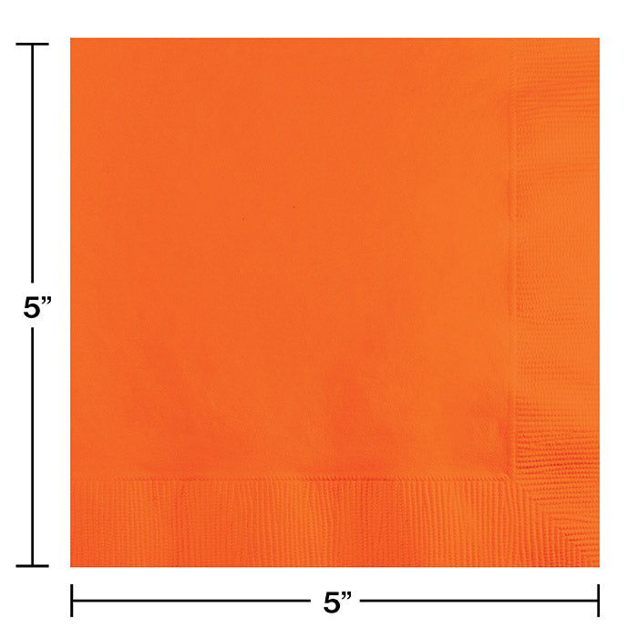 Bulk Sunkissed Orange Beverage Napkins 3 ply (500 per Case)