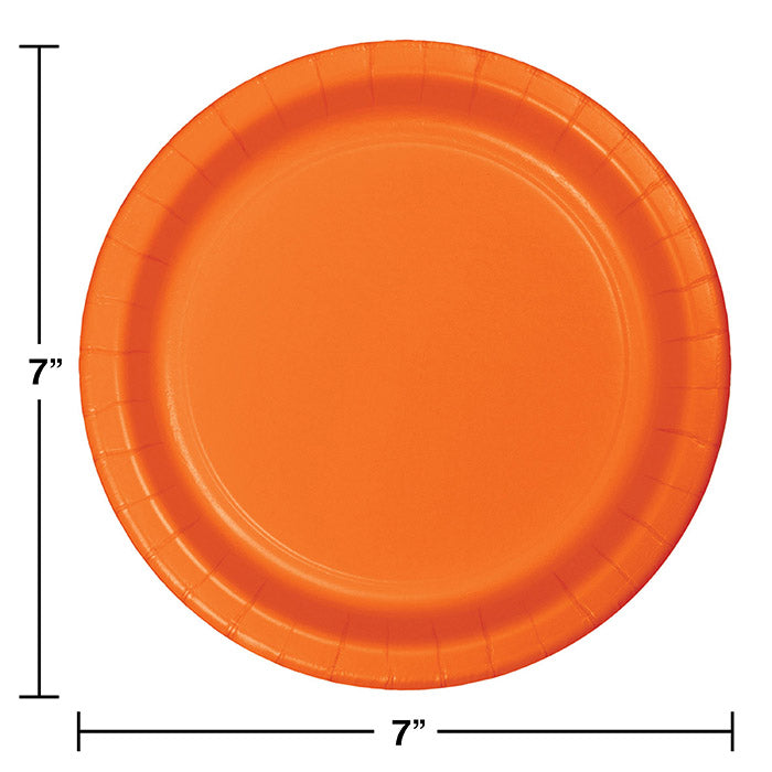 Bulk Sunkissed Orange Value Friendly Paper Dessert Plates (96 per Case)