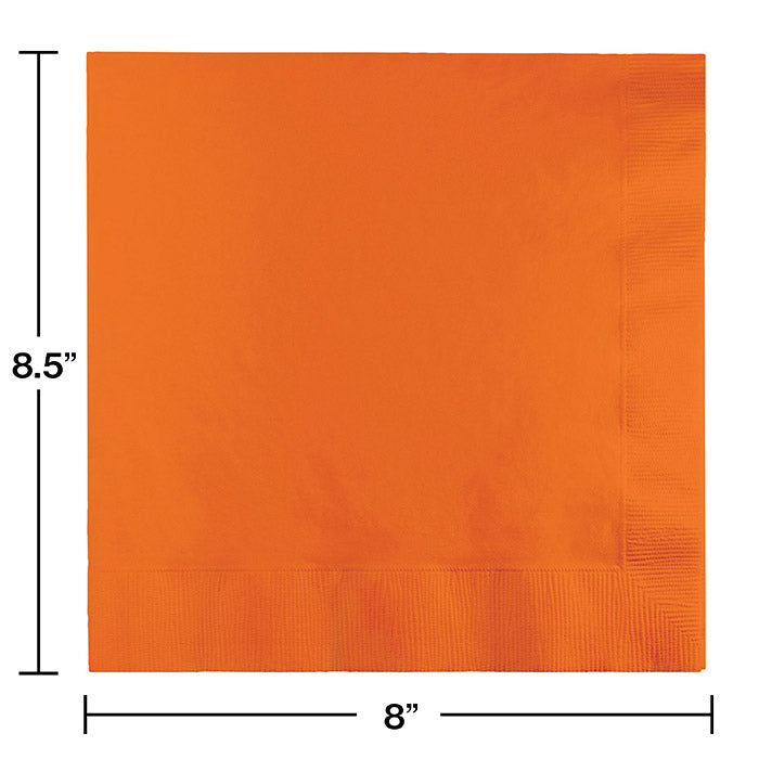 Bulk Sunkissed Orange Dinner Napkins 3 Ply (250 per Case)