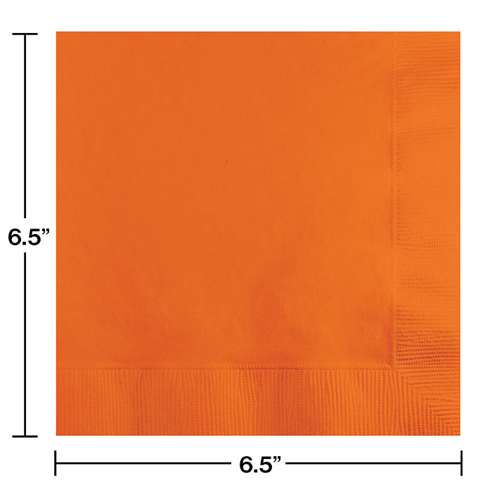 Bulk Sunkissed Orange Value Friendly Luncheon Napkins (240 per Case)