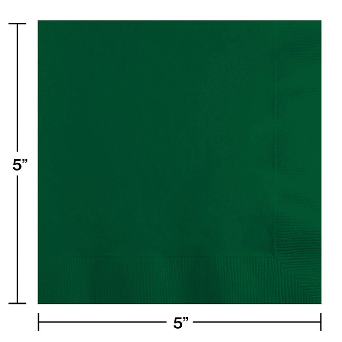 Bulk Hunter Green Beverage Napkins 3 ply (500 per Case)