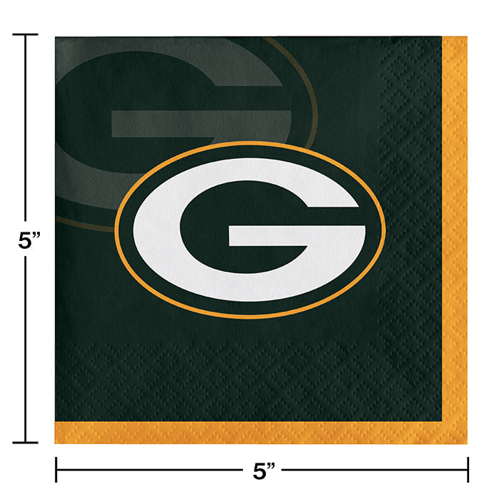 Bulk Green Bay Packers Beverage Napkins (192 per Case)