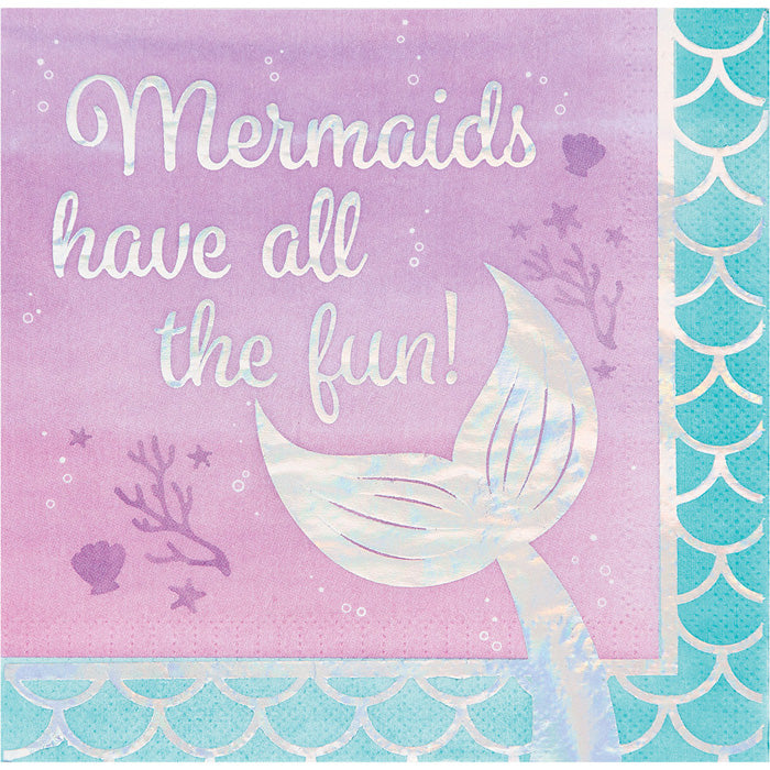 Bulk Iridescent Mermaid All The Fun Luncheon Napkins (192 per Case)