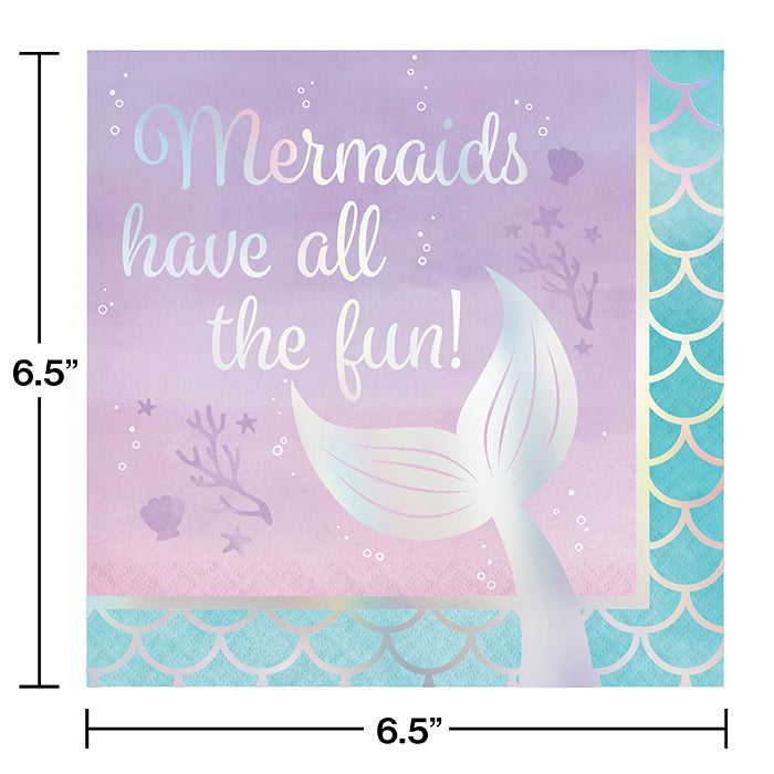 Bulk Iridescent Mermaid All The Fun Luncheon Napkins (192 per Case)