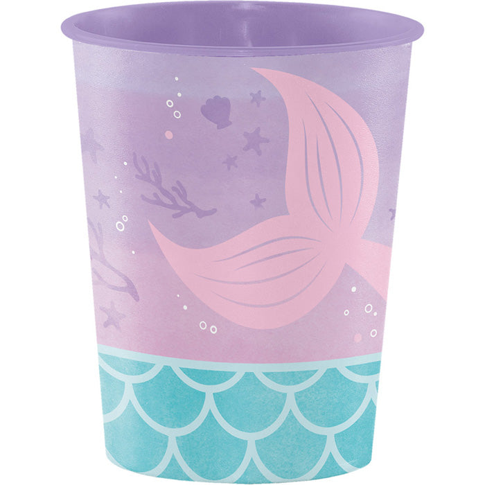 Bulk Iridescent Mermaid Party 16 oz Plastic Favor Cups (12 per Case)