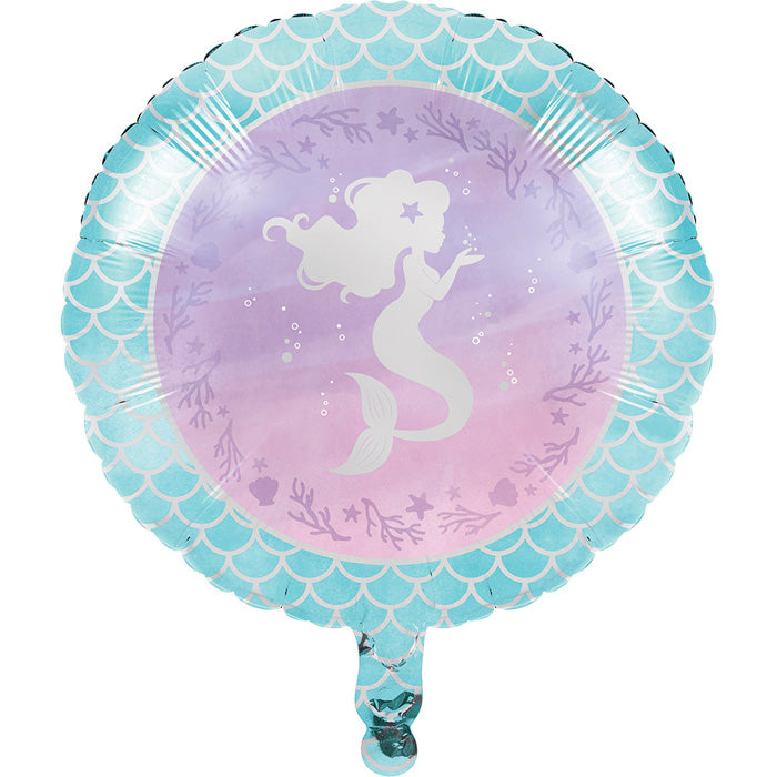 Bulk Iridescent Mermaid Party Mylar Balloons (10 per Case)