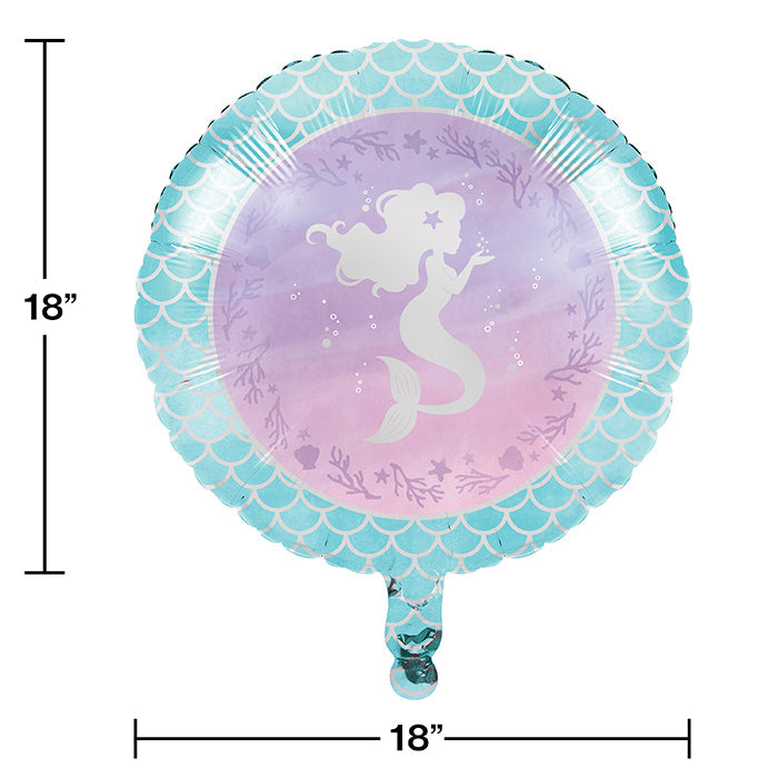 Bulk Iridescent Mermaid Party Mylar Balloons (10 per Case)