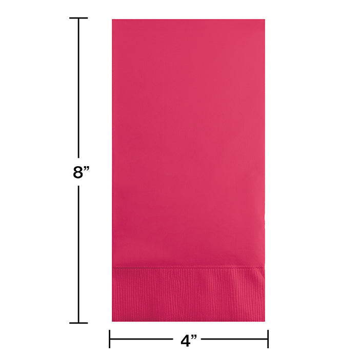 Bulk Hot Magenta 3 Ply Guest Towels (192 per Case)