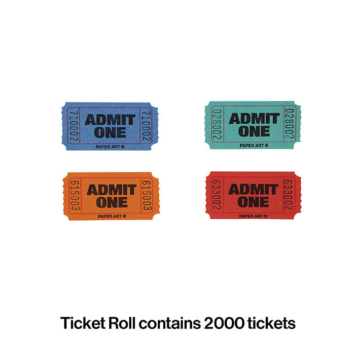 Bulk Admission Tickets 2,000 Tickets/Roll (4 Rolls per Case)