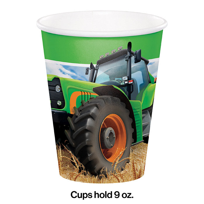 Bulk Tractor Time 9 oz Paper Cups (96 per Case)