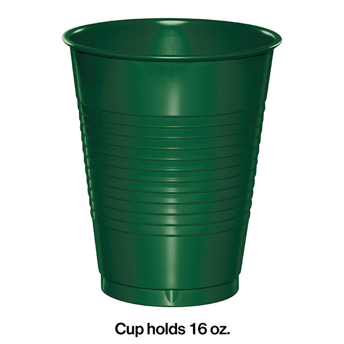 Bulk Hunter Green 16 oz Plastic Cups (240 per Case)