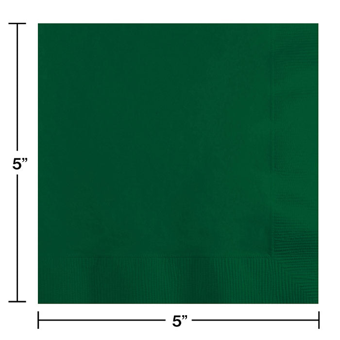 Bulk Hunter Green 2 Ply Beverage Napkins (600 per Case)