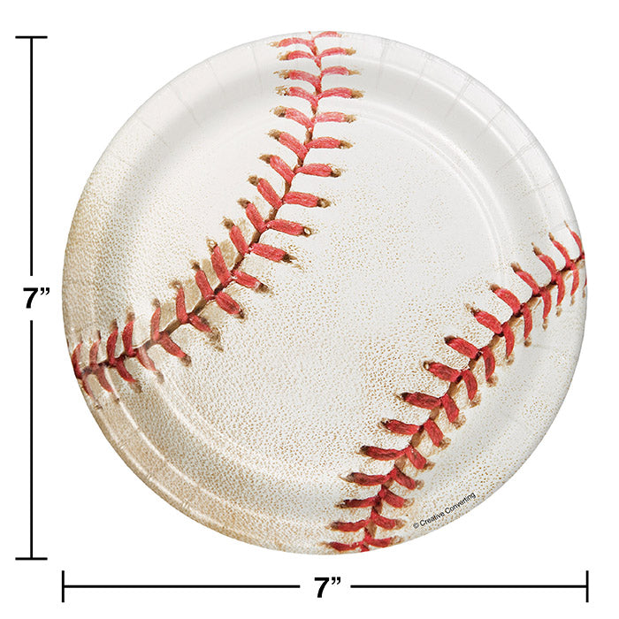 Bulk Baseball Paper Dessert Plates (96 per Case)