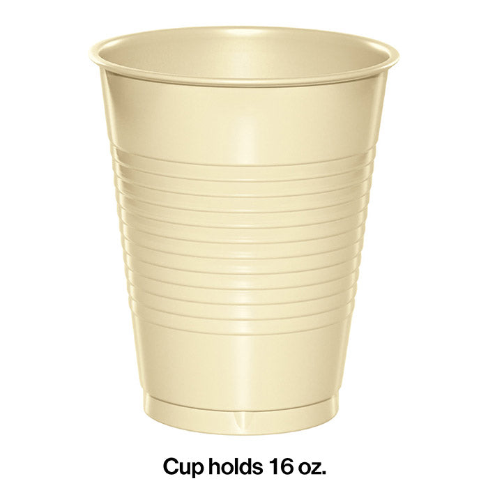 Bulk Ivory 16 oz Plastic Cups (240 per Case)