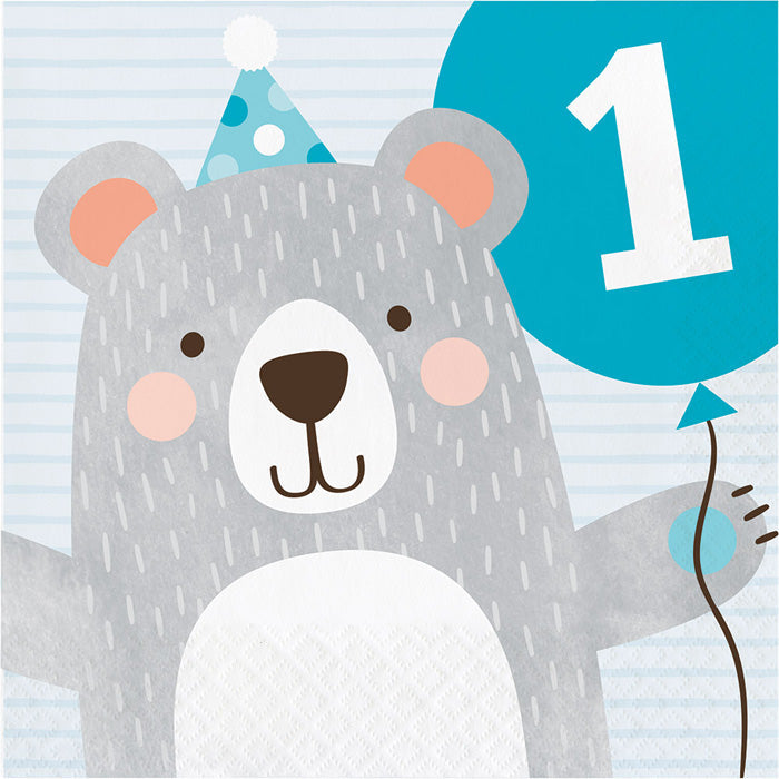 Bulk Bear Party 1st Birthday Luncheon Napkins (192 per Case)