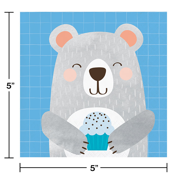 Bulk Bear Party Birthday Beverage Napkins (192 per Case)