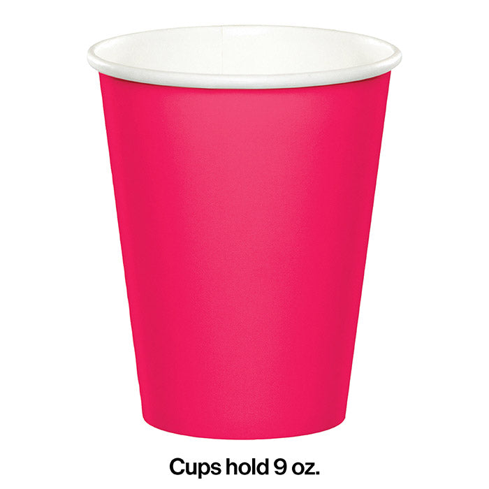 Bulk Hot Magenta 9 oz Hot & Cold Paper Cups (240 per Case)