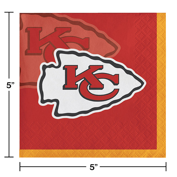 Bulk Kansas City Chiefs Beverage Napkins (192 per Case)