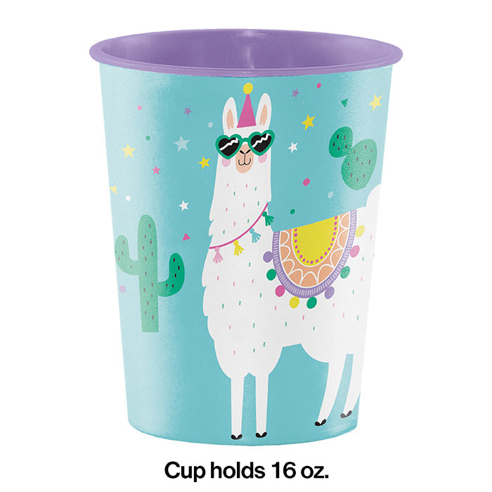 Bulk Llama Party 16 oz Plastic Cups (12 per Case)