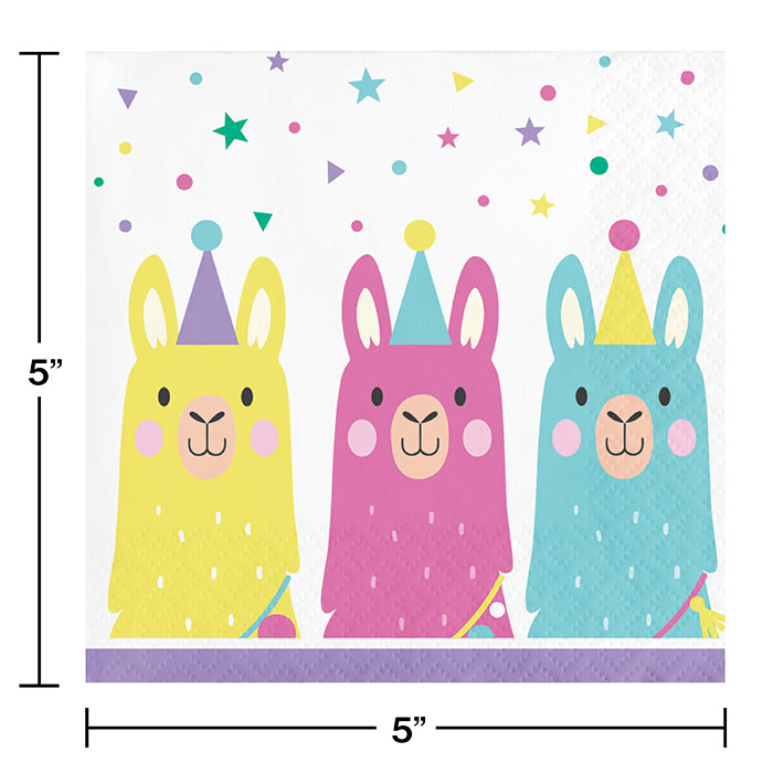 Bulk Llama Party Beverage Napkins (192 per Case)