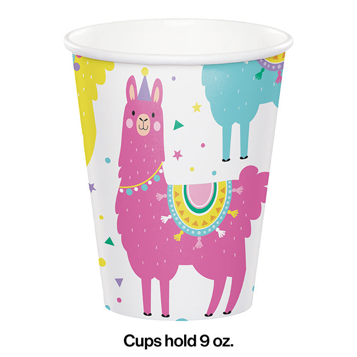 Bulk Llama Party 9 oz Paper Cups (96 per Case)