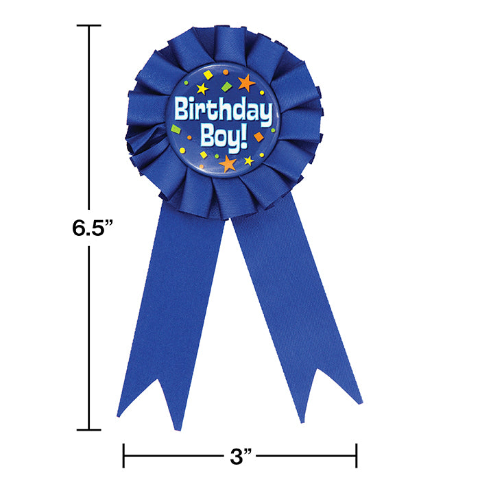 Bulk Birthday Boy Award Ribbons (12 per Case)