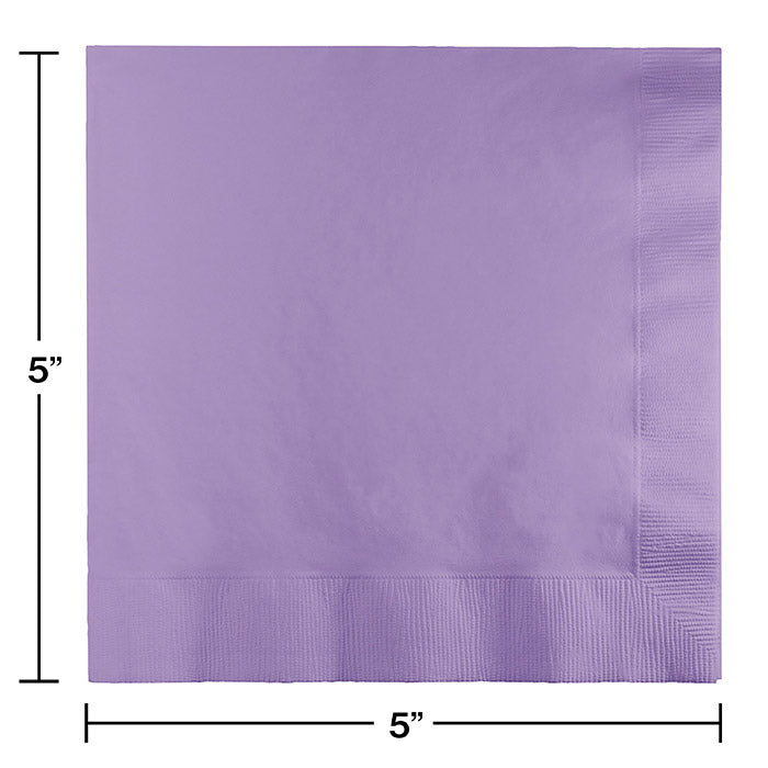 Bulk Luscious Lavender Beverage Napkins 3 ply (500 per Case)