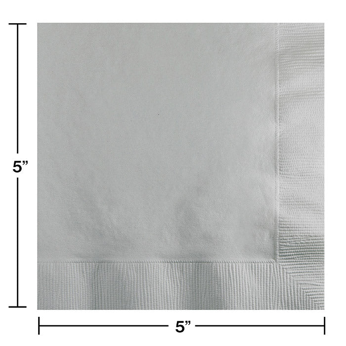 Bulk Shimmering Silver Value Friendly Beverage Napkins (240 per Case)