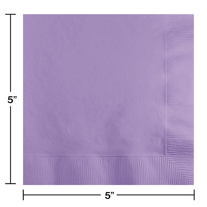 Bulk Luscious Lavender 2 ply Beverage Napkins (600 per Case)