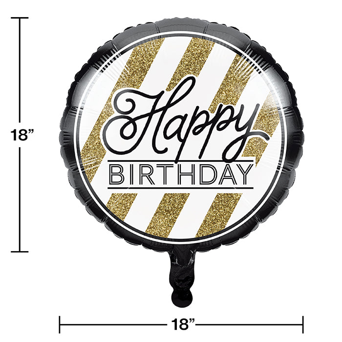 Bulk Black and Gold Mylar Balloons (10 per Case)