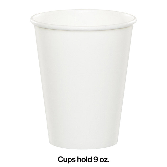 Bulk White Value Friendly 9 oz Hot & Cold Paper Cups (96 per Case)