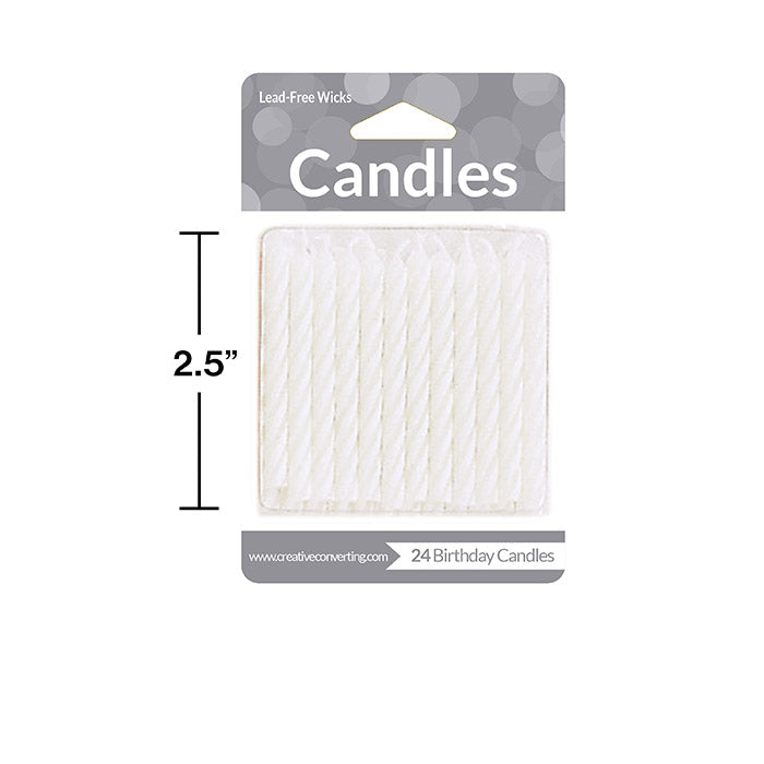 Bulk White Striped Candles (288 per Case)