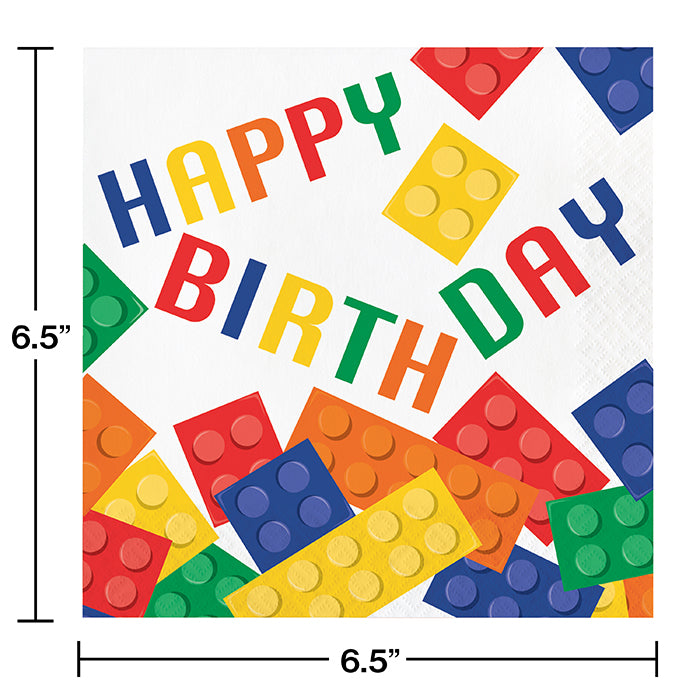 Bulk Block Party Birthday Luncheon Napkins (192 per Case)