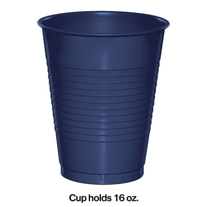 Bulk Navy 16 oz Plastic Cups (240 per Case)
