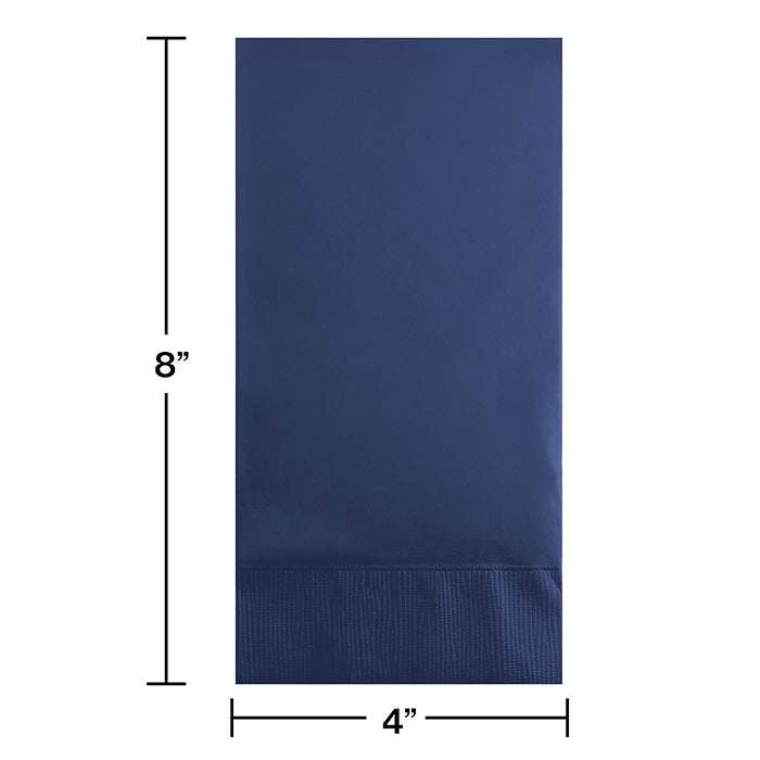 Bulk Navy 3 Ply Guest Towels (192 per Case)